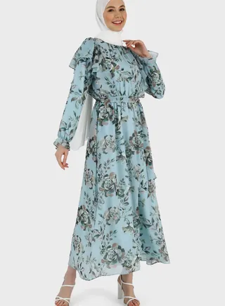 Floral Print Tiered Dress