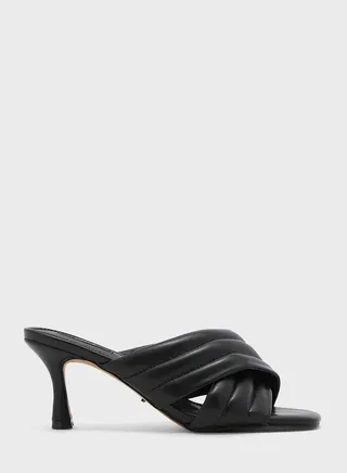 Quilted Mid Heel Sandals