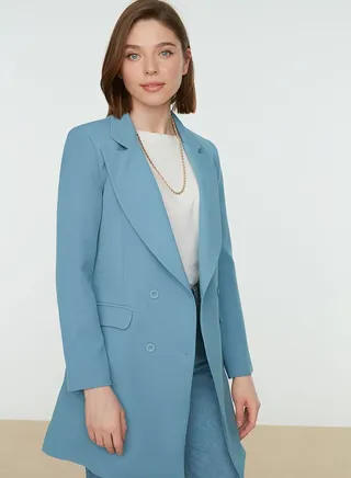 Button Detail Longline Coat