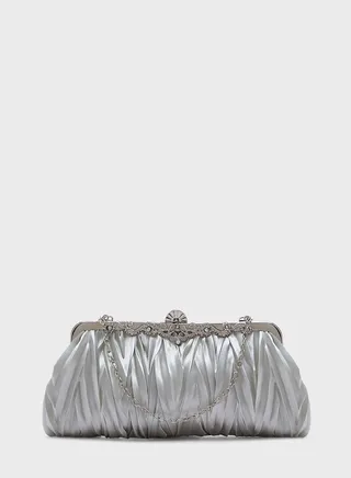 Diamante Clasp Frame Evening Clutch Bag