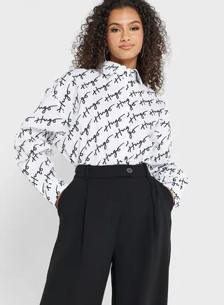 Printed Button Down Shirt