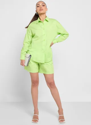 Oversized Co-Ord Shirt And Short Set