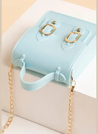Solid Magnet Lock Sling Bag with Chain Strap
