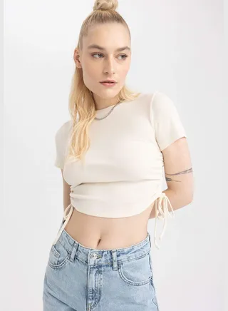 Basic Cropped Short Sleeve T-Shirt