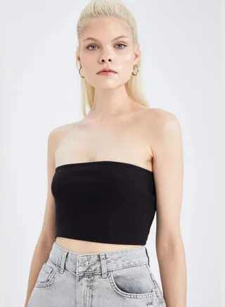Fitted Strapless Camisole Crop Vest