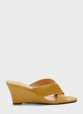 Crossed Strap Wedge Sandal