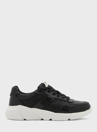 Pu Chunky Lace Up Sneakers