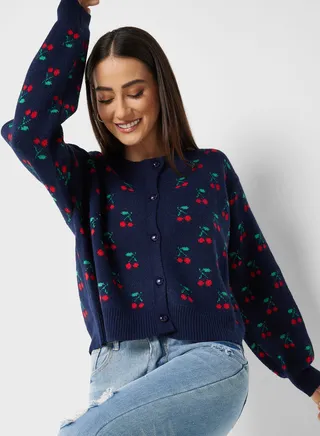 Printed Cardigan
