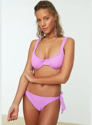 Lilac Textured Underwire Bikini Top TBESS21BU0356