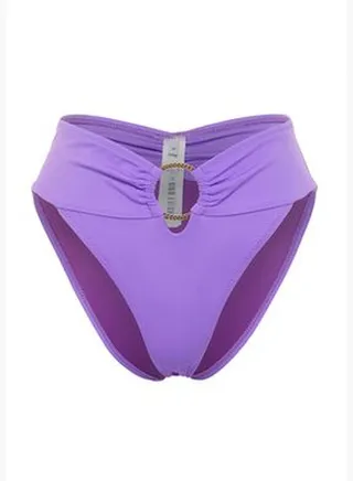 Purple Accessory High Waist High Leg Bikini Bottom