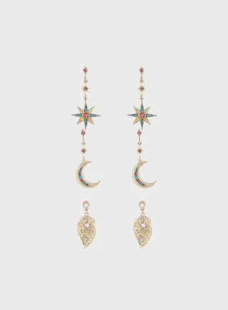 Embellished Dangle Earrings (Pack Of 2)