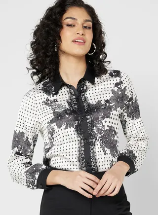 Printed Button Down Shirt