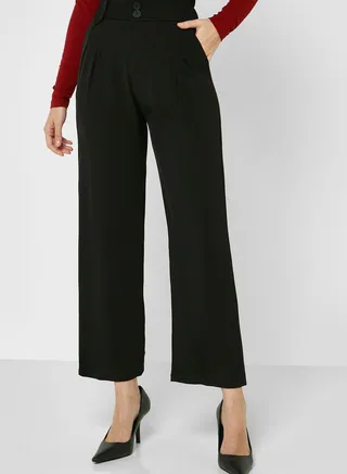Front Pleat Wide Leg Pants