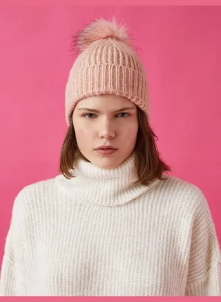Pompom Detail Beanie