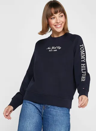Crew Neck Graphic Sweatshirt