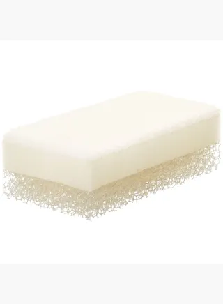 Urethane Foam Three-Layer Bath Sponge, W 7 x D 14.5 x H 4.5 cm, White