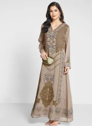 Floral Printed Jalabiya