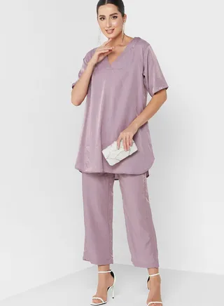V-Neck Tunic & Pants Set