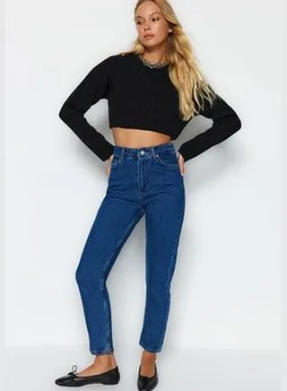 Indigo High Waist Mom Jeans TWOSS20JE0108