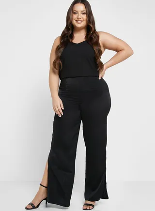 Textured Detail Flared Pants