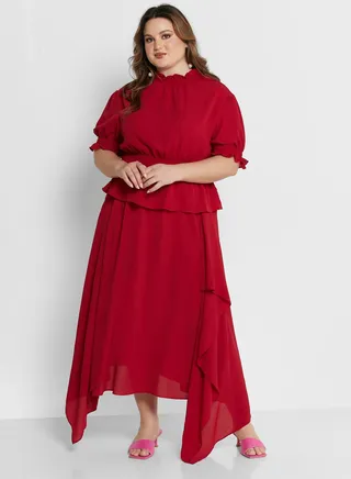 Asymmetrical Top and Skirt Set