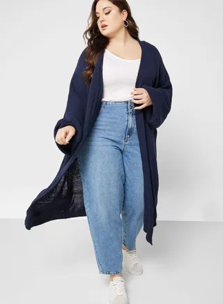 Balloon Sleeve Open Front Cardigan