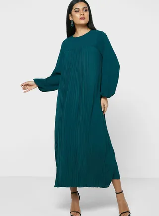 Pleated A-Line Dress