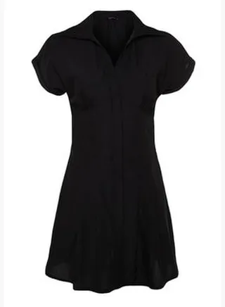 Knitted Black Mini Woven Mini Dress TWOSS23EL00597