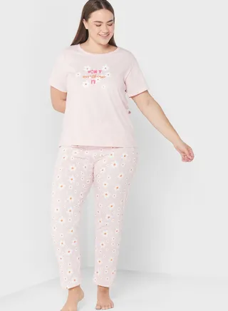 Printed T-Shirt And Pyjama Set