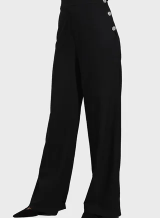 Button Detail Pants
