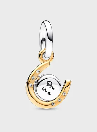 Two-Tone Spinning Disc Horseshoe Dangle Charm