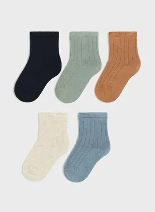 Kids 5 Pack Essential Knitted Socks