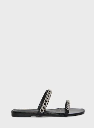 Chunky Chain Double Strap Sandals