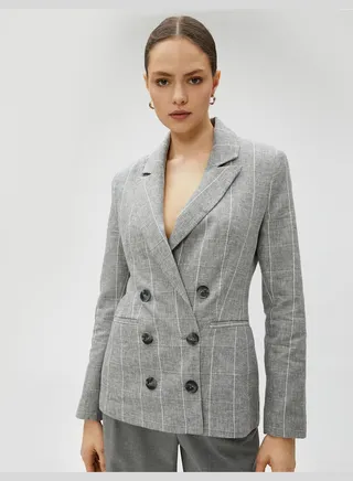 Linen Blended Blazer Jacket