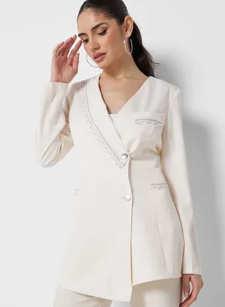 Embellished Trim Blazer