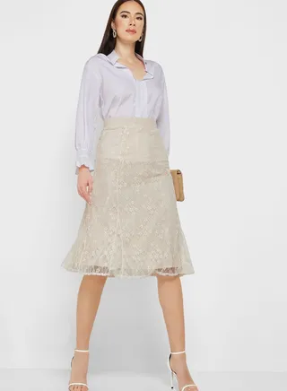 Lace Overlay Skirt
