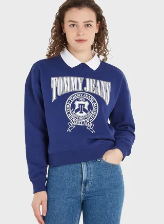 Polo Neck Logo Sweatshirt