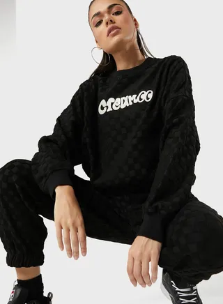 Checkered Printed Sweatshirt