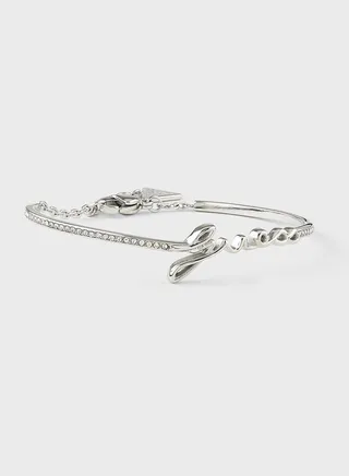 Script Pave Bangle Bracelet