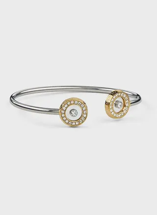 Pave Circle Flexi Bangle Bracelet