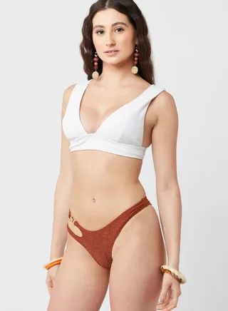 High Leg Cut Out Detail Bikini Brief