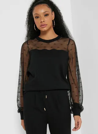 Lace Detail Sweatshirt