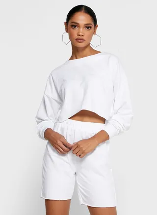 Crop Top Cycling Shorts Set