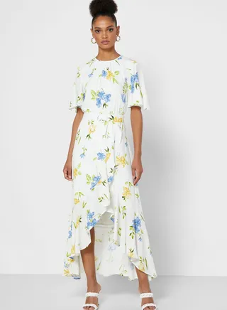 Pf Emina High Low Ruffle Hem Dress