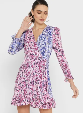 Printed Wrap Dress
