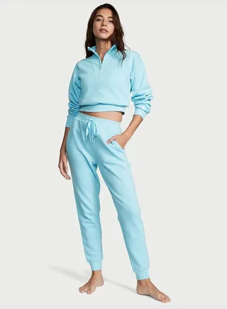 Cotton Fleece High-Rise Jogger Pants