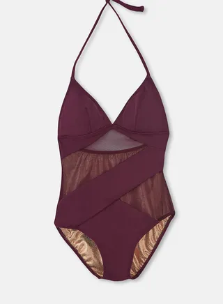 Halter Neck Cut Out Swimsuit