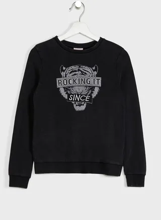 Kids Slogan Print Sweatshirt