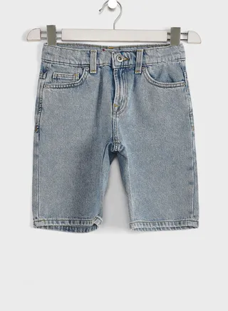 Kids Light Wash Denim Shorts