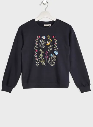 Kids Flower Print Sweatshirt